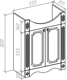 Тумба под раковину Bellezza Кантри 60см белый 00000011353